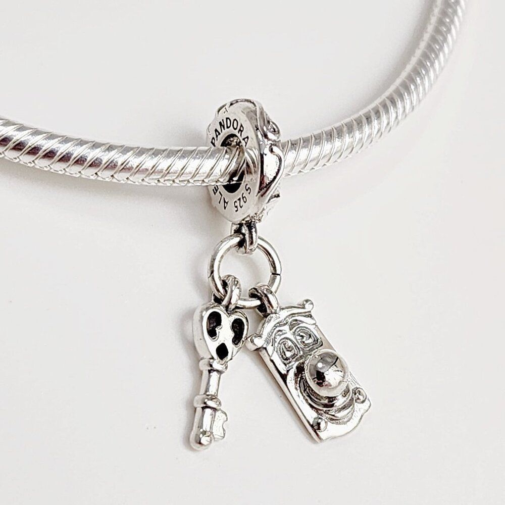 Pandora Disney Alice in Wonderland Key and Door Knob Dangle Charm